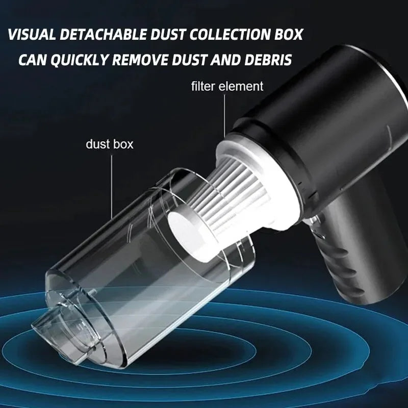 High Power Portable Vacuum Cleaner Mini Cordless 6000PA Strong Suction Rechargeable Dust Collector for Cars Keyboard Gaps