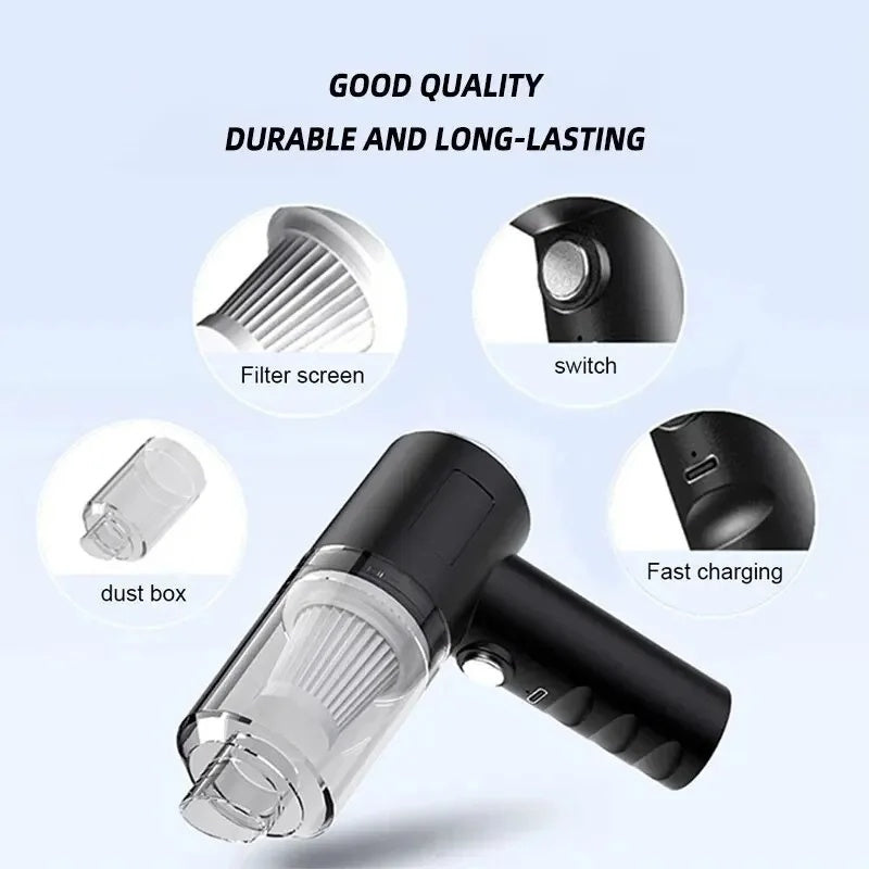 High Power Portable Vacuum Cleaner Mini Cordless 6000PA Strong Suction Rechargeable Dust Collector for Cars Keyboard Gaps