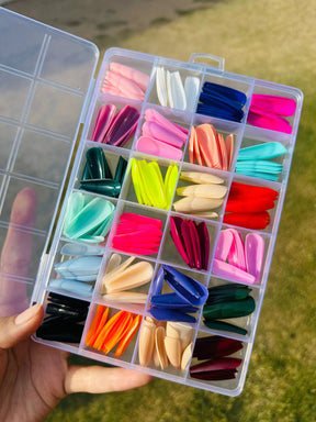 Artificial Nails box With Glue 20% OFF, Different colors nails