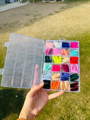 Artificial Nails box With Glue 20% OFF, Different colors nails