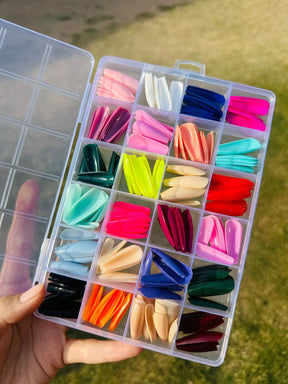 Artificial Nails box With Glue 20% OFF, Different colors nails